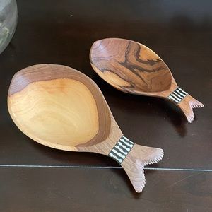 Wooden Bowl Fish Set